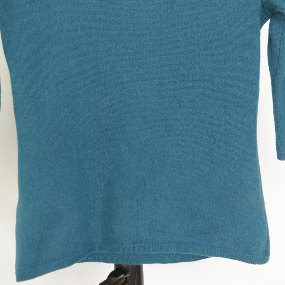 InCashmere 100% Cashmere Blue Boatneck 3/4 Sleeve Pullover Sweater Sz S - Picture 9 of 12